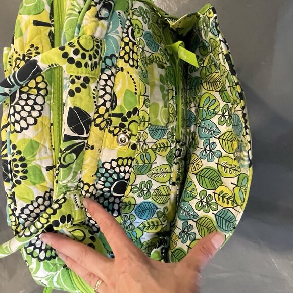 Vera Bradley Retired Lime’s Up Laptop Messenger Shoulder Travel Crossbody Bag - Picture 9 of 12